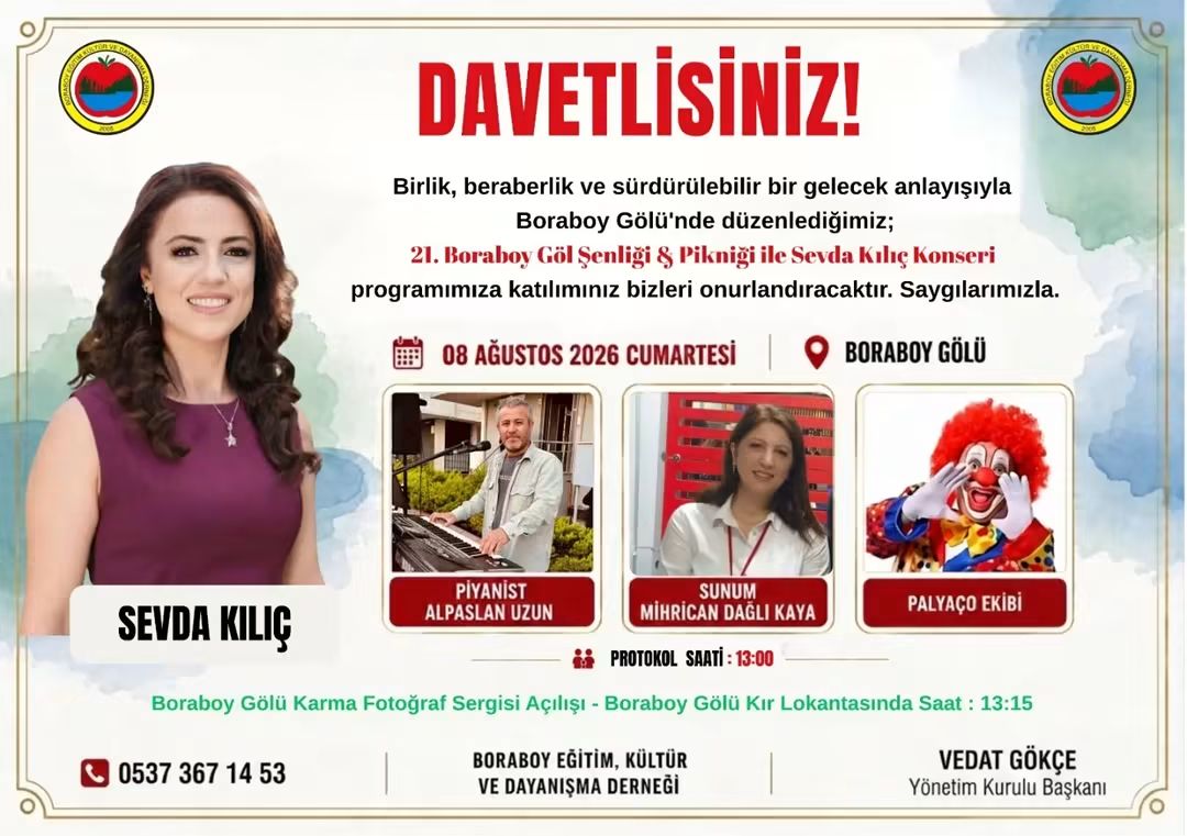 21. Boraboy Göl Şenliğine Davetlisiniz